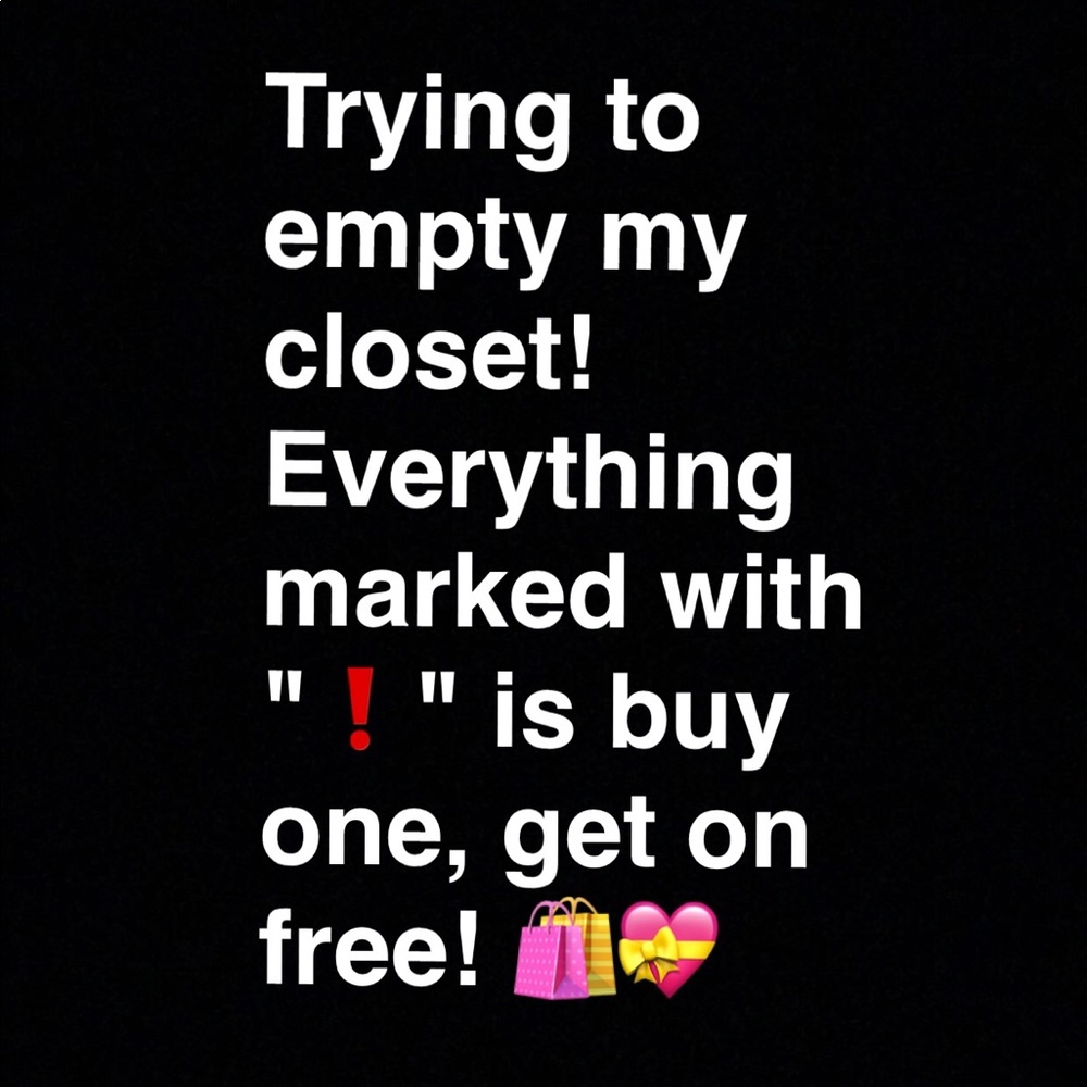 Everything marked with "❗️" is BOGO